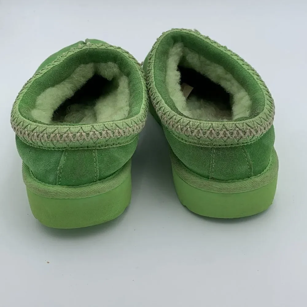 UGG bright lime green slip on Tasman style shoes mens size 10